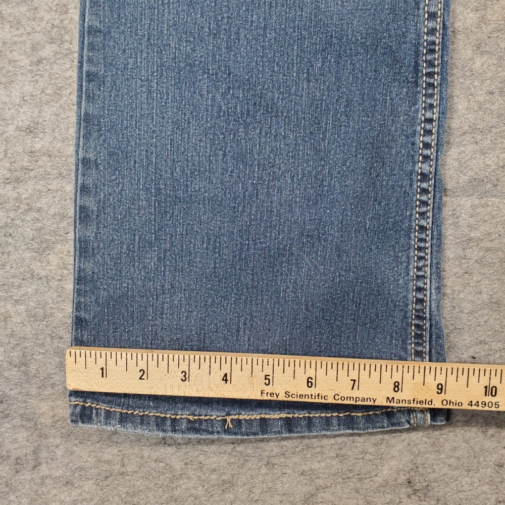 Paris Blues Women Blue Flare Leg Jeans Mid Rise Y2K Faded Denim Size 9 GLC20222 - Picture 6 of 8